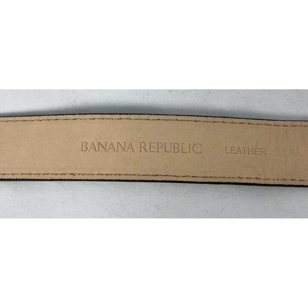 Vtg BANANA REPUBLIC COWHAIR COWHIDE WESTERN Leather Belt Woman XL Black USA